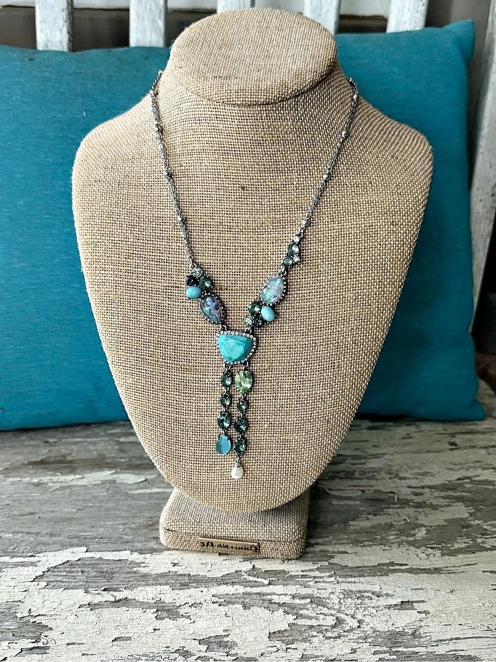 Chloe + Isabel Northern Mist Necklace Turquoise & Silver